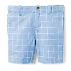 Boys Size 5 Janie and Jack Linen Shorts, Cornflower Blue Windowpane, NWT